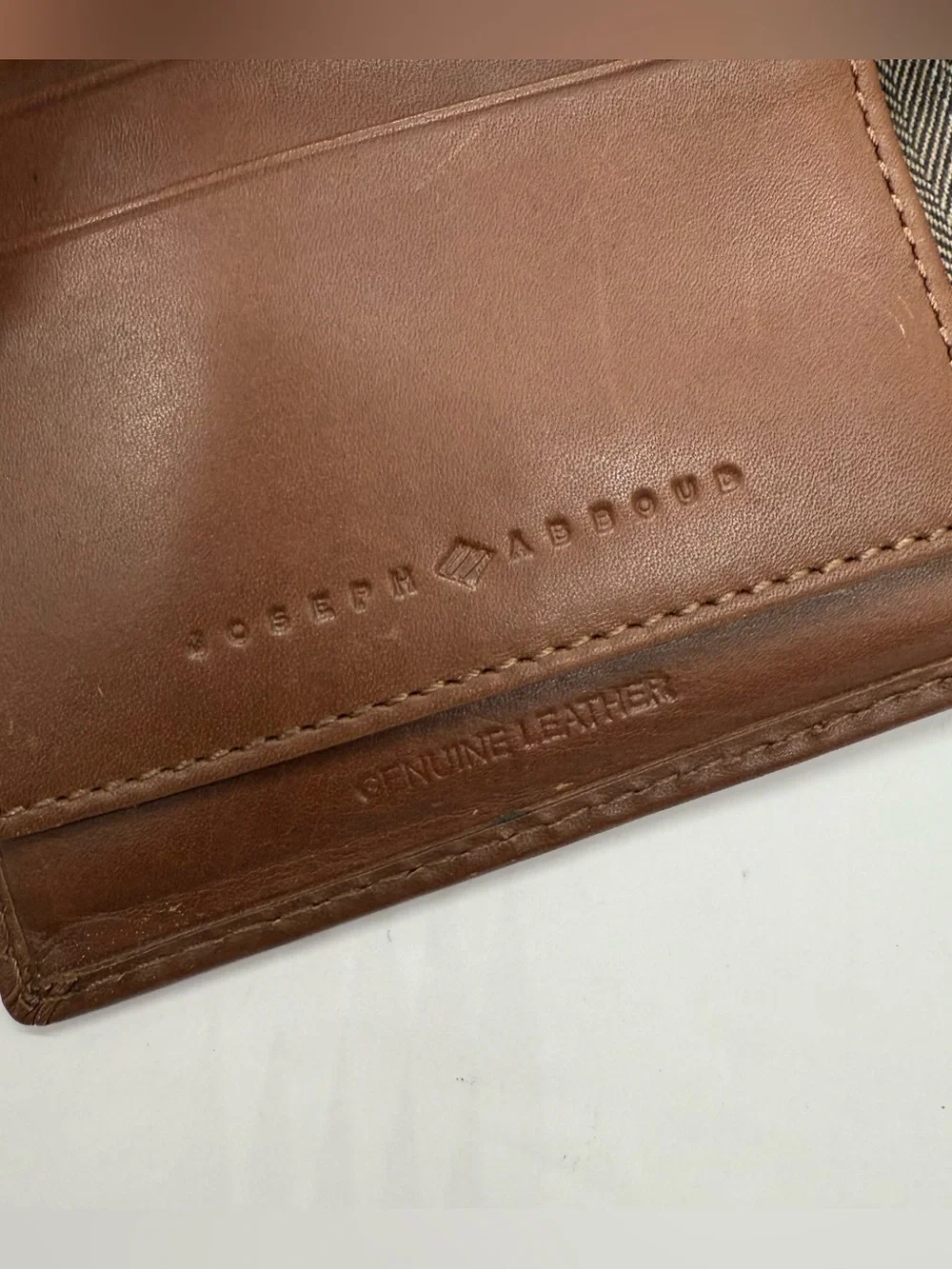 Joseph Abboud Mens Brown Genuine Leather Bi-Fold Wallet